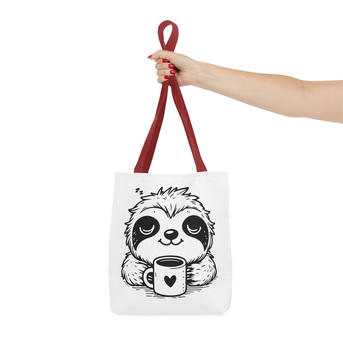 Sloth Coffee Tote Bag — Cute Relaxed Sloth Holding Mug
