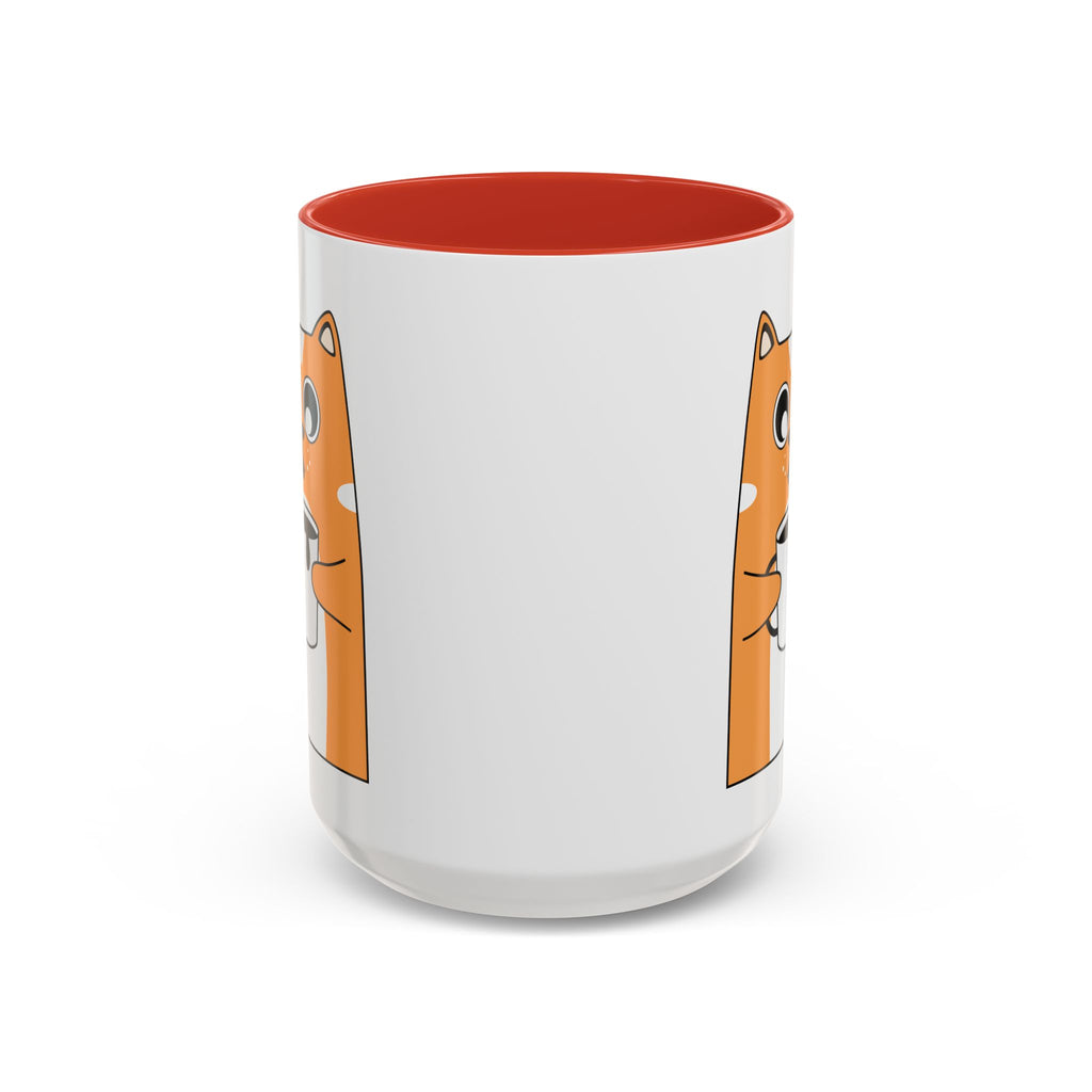 Sleepy Cat Accent Mug — 11/15oz Coffee Cup with Cat Design