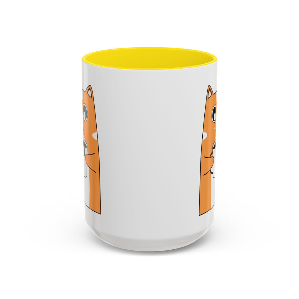 Sleepy Cat Accent Mug — 11/15oz Coffee Cup with Cat Design
