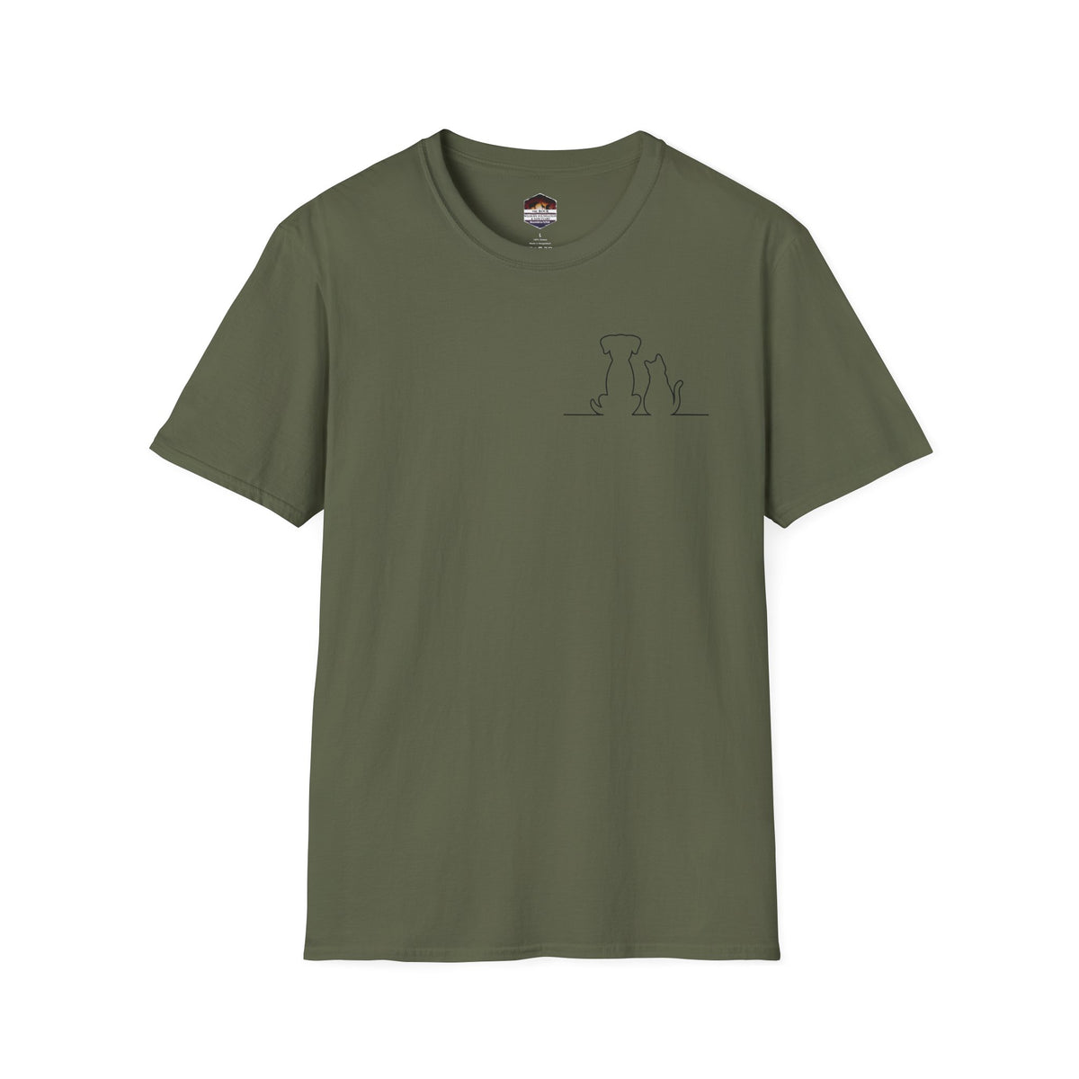 Dog and Cat Outline Tee — Minimal Pet Silhouette T-Shirt