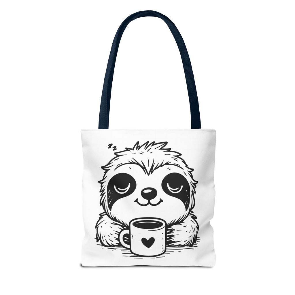 Sloth Coffee Tote Bag — Cute Relaxed Sloth Holding Mug