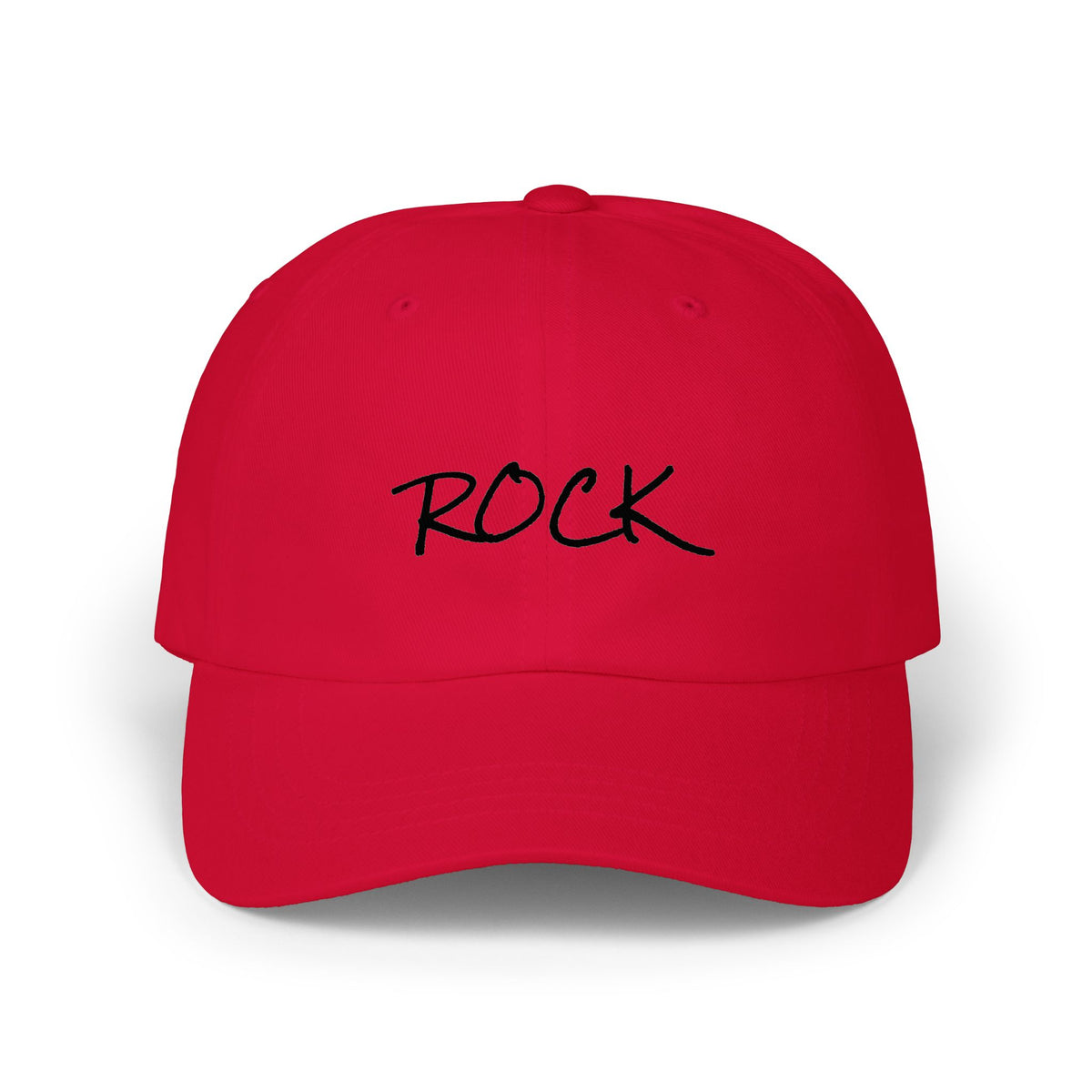 Rock Script Dad Cap — Casual Embroidered Baseball Hat