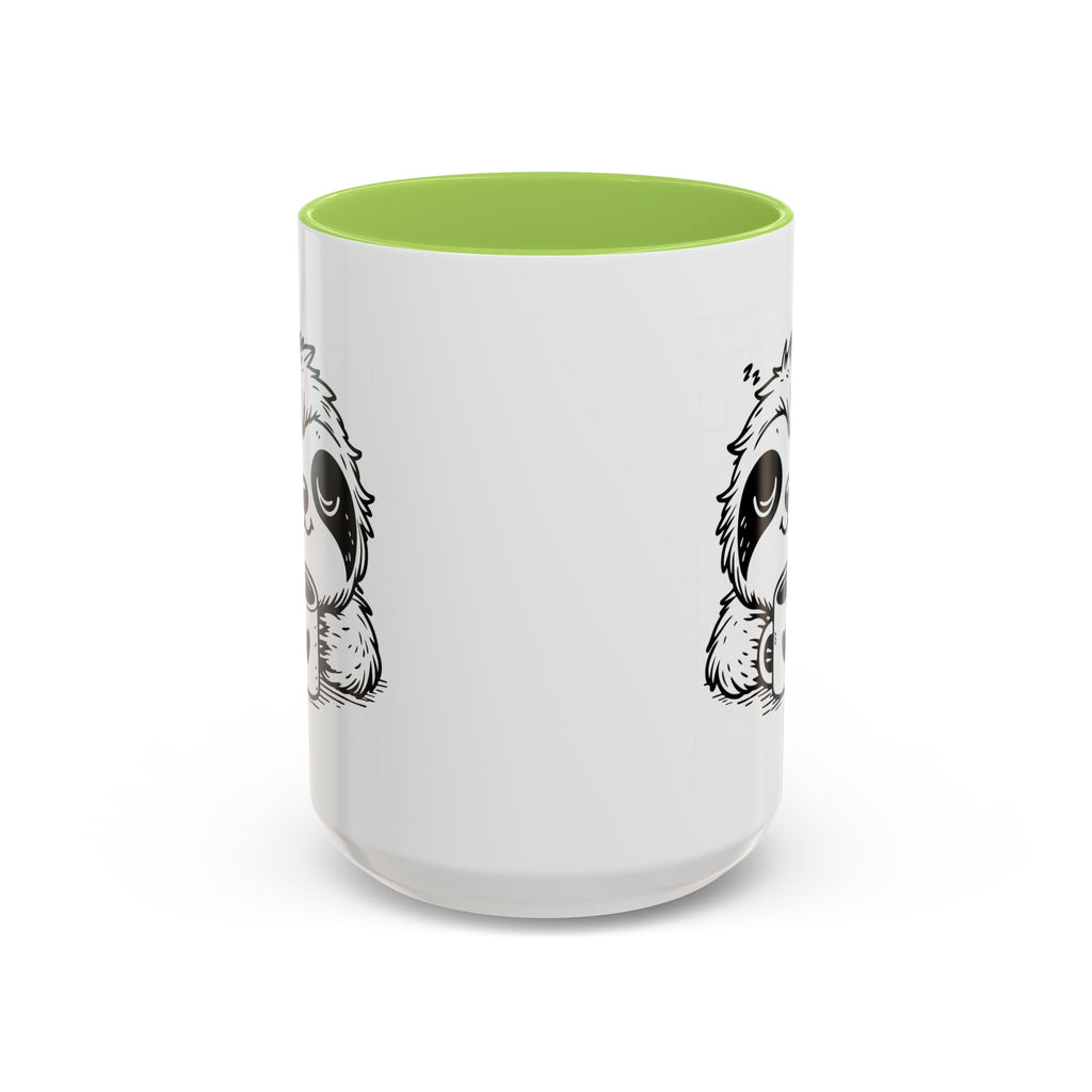 Cute Sloth Coffee Mug (Accent, 11/15oz) — Adorable Cartoon Sloth Holding Coffee Cup
