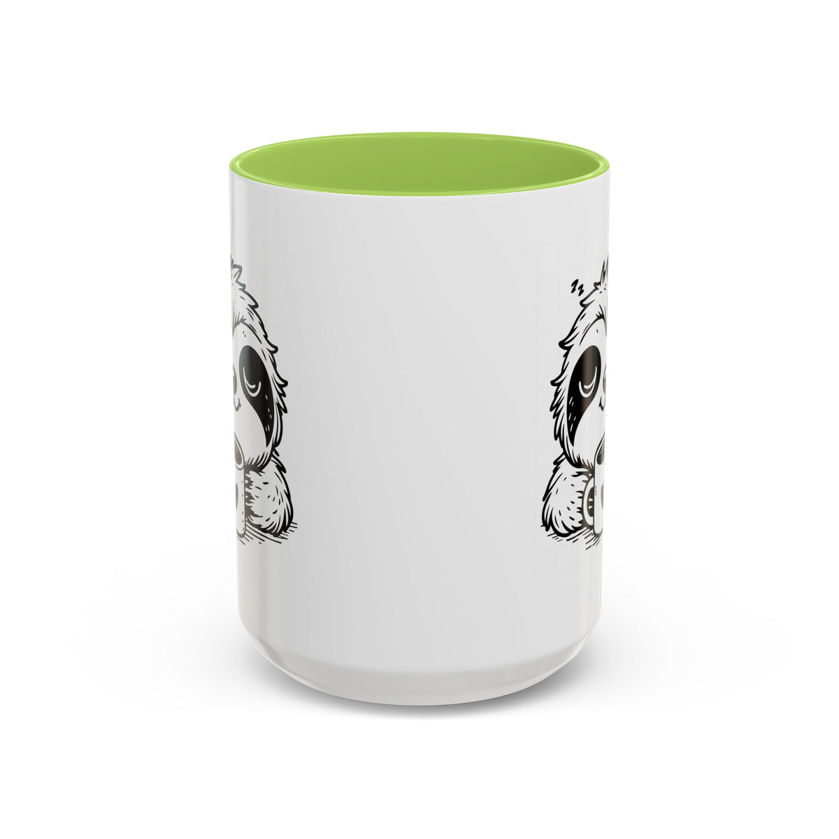 Cute Sloth Coffee Mug (Accent, 11/15oz) — Adorable Cartoon Sloth Holding Coffee Cup