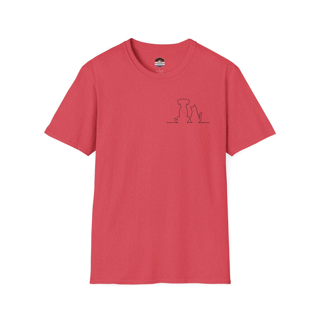 Dog and Cat Outline Tee — Minimal Pet Silhouette T-Shirt