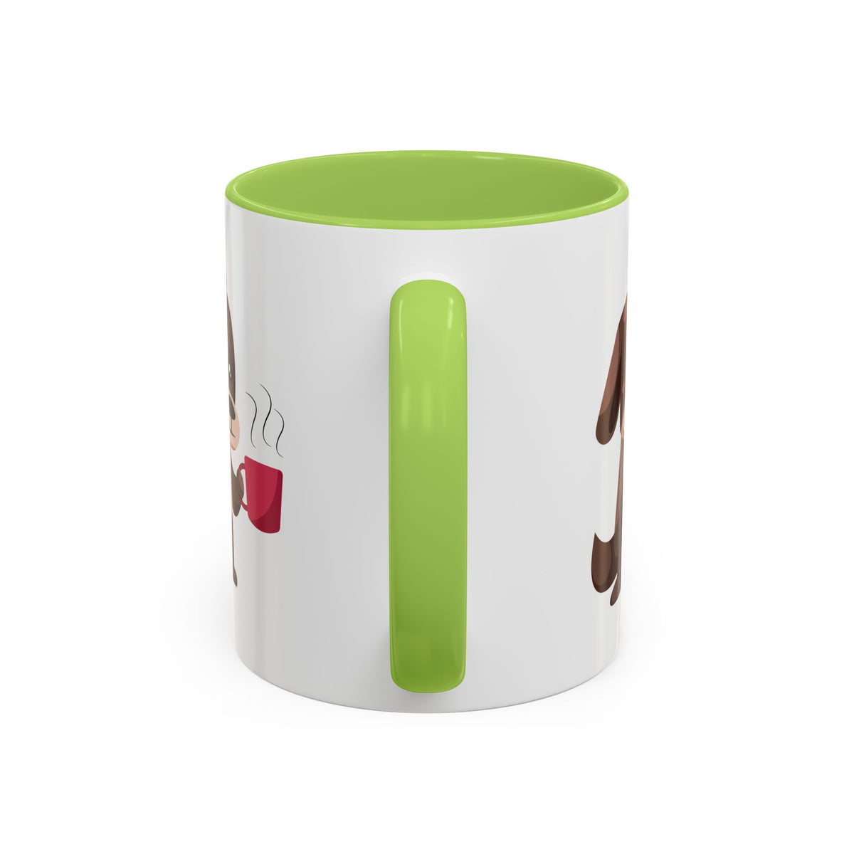 Cute Coffee Dog Mug — Adorable Puppy Holding Coffee Accent Mug (11/15 oz)
