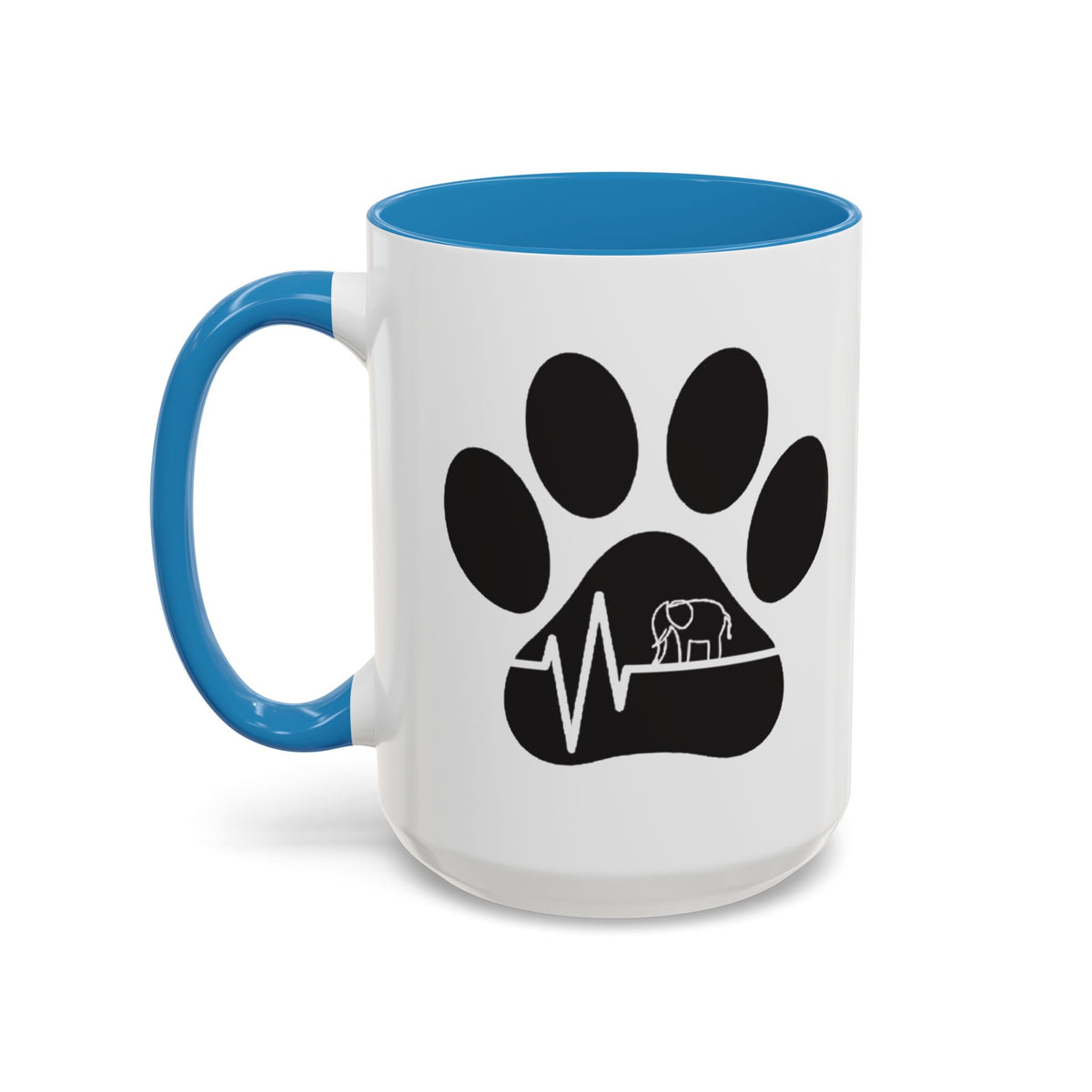 Elephant Paw Coffee Mug — Animal Rescue Heartbeat Accent Mug