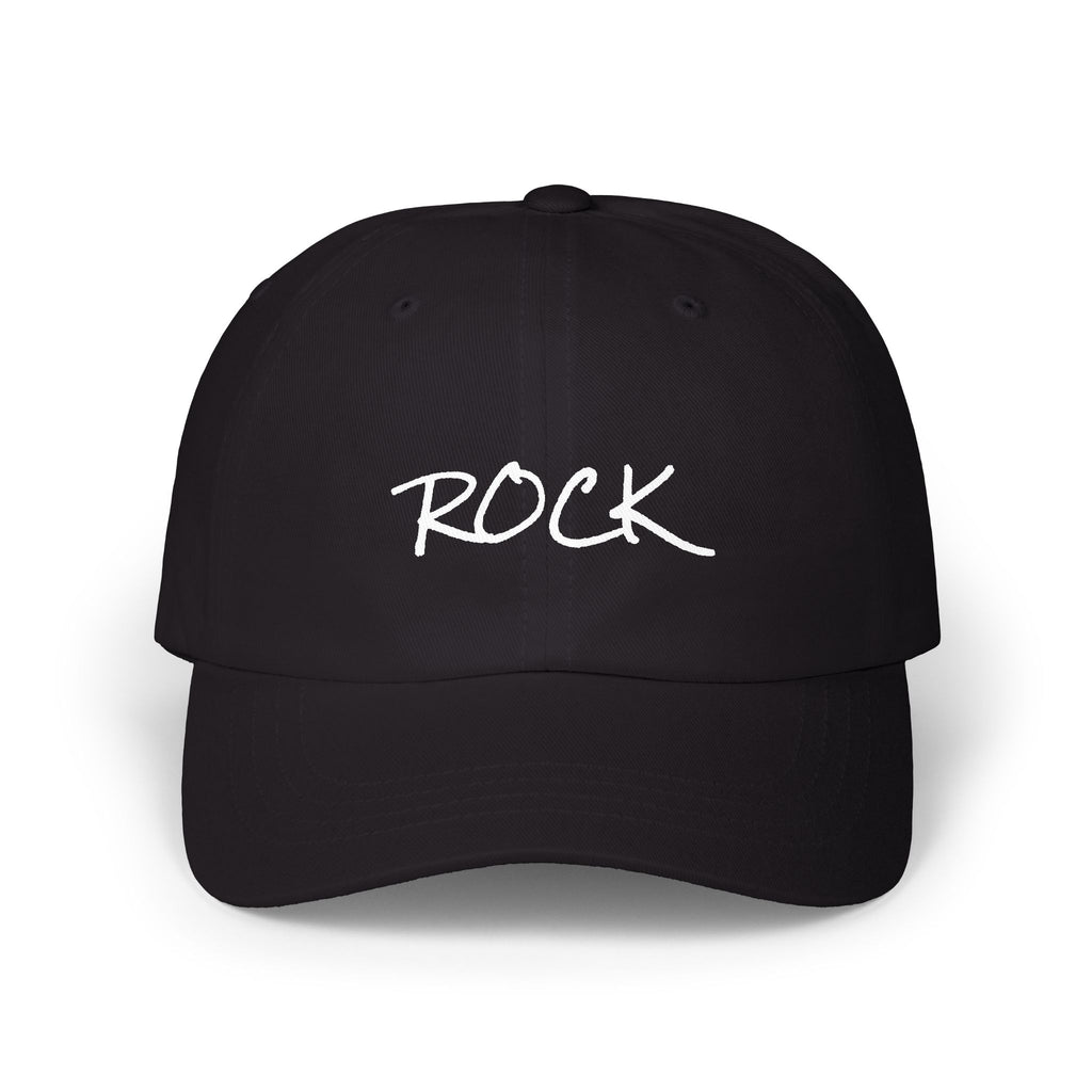 Rock Script Dad Cap — Casual Embroidered Baseball Hat
