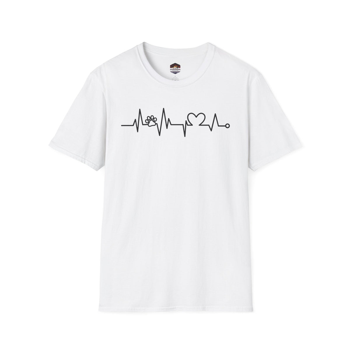 Heartbeat Paw & Heart T-Shirt — Pet Lover EKG Tee