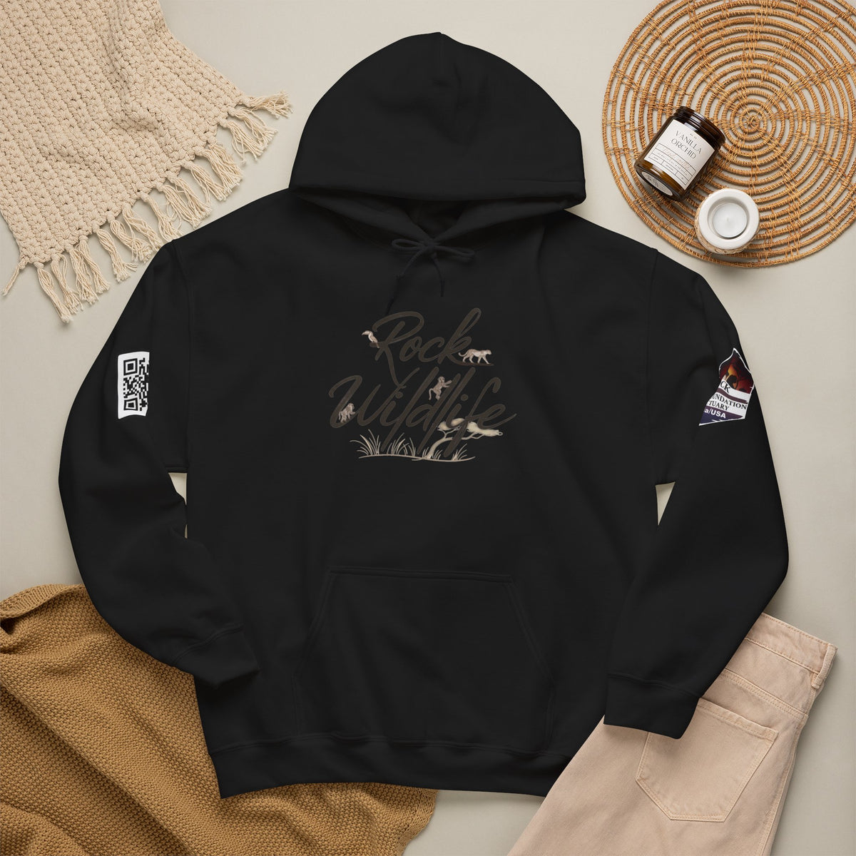 Hoodie - Rock Wildlife Script Pullover Hoodie