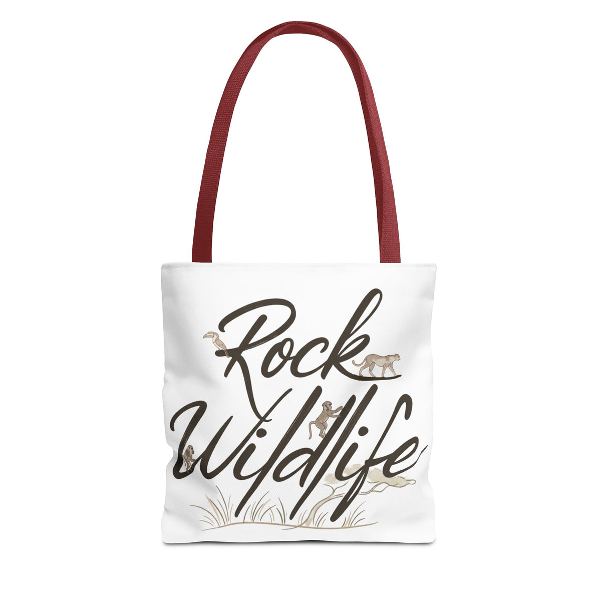 Rock Wildlife Tote Bag — Rustic Nature Animal Print Tote