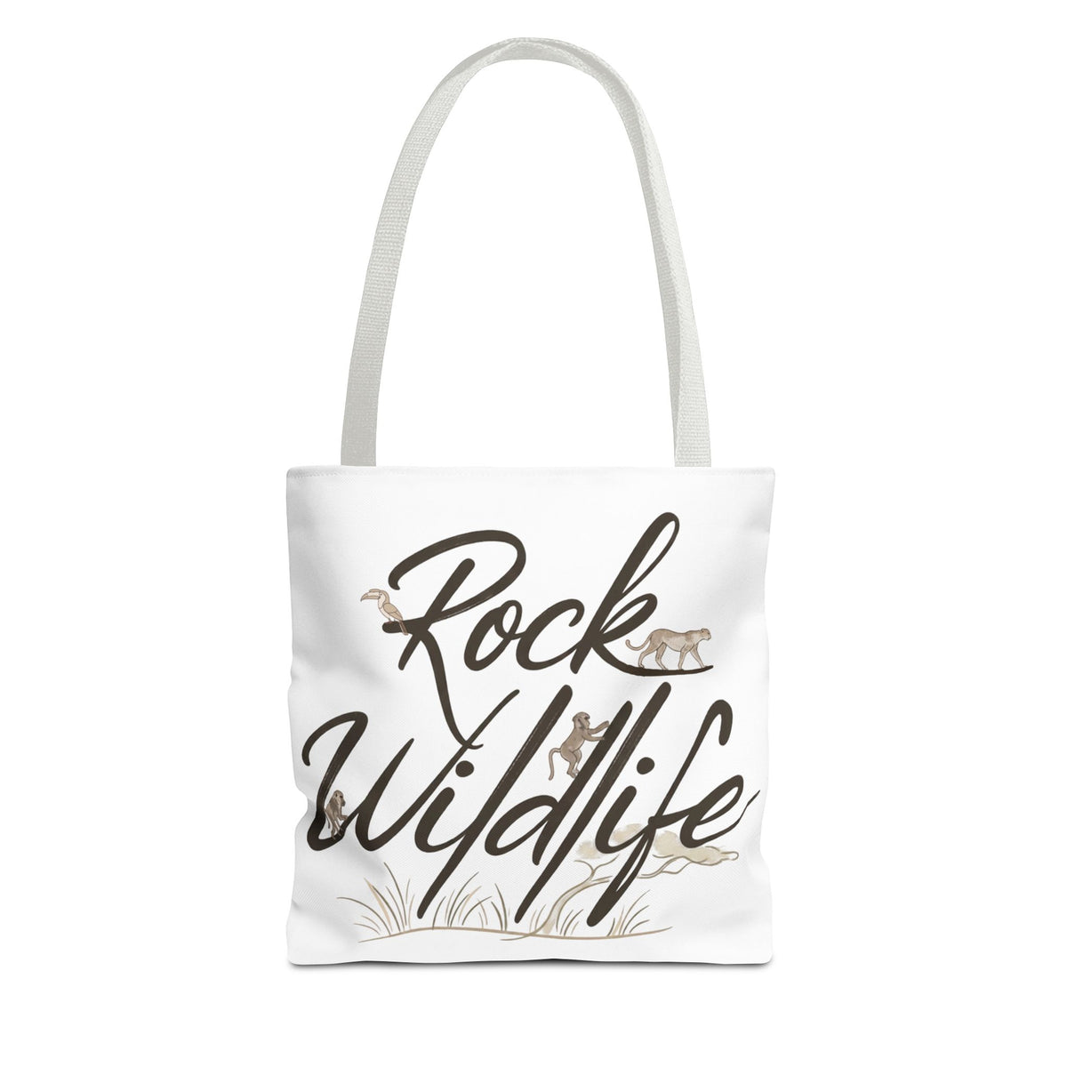 Rock Wildlife Tote Bag — Rustic Nature Animal Print Tote