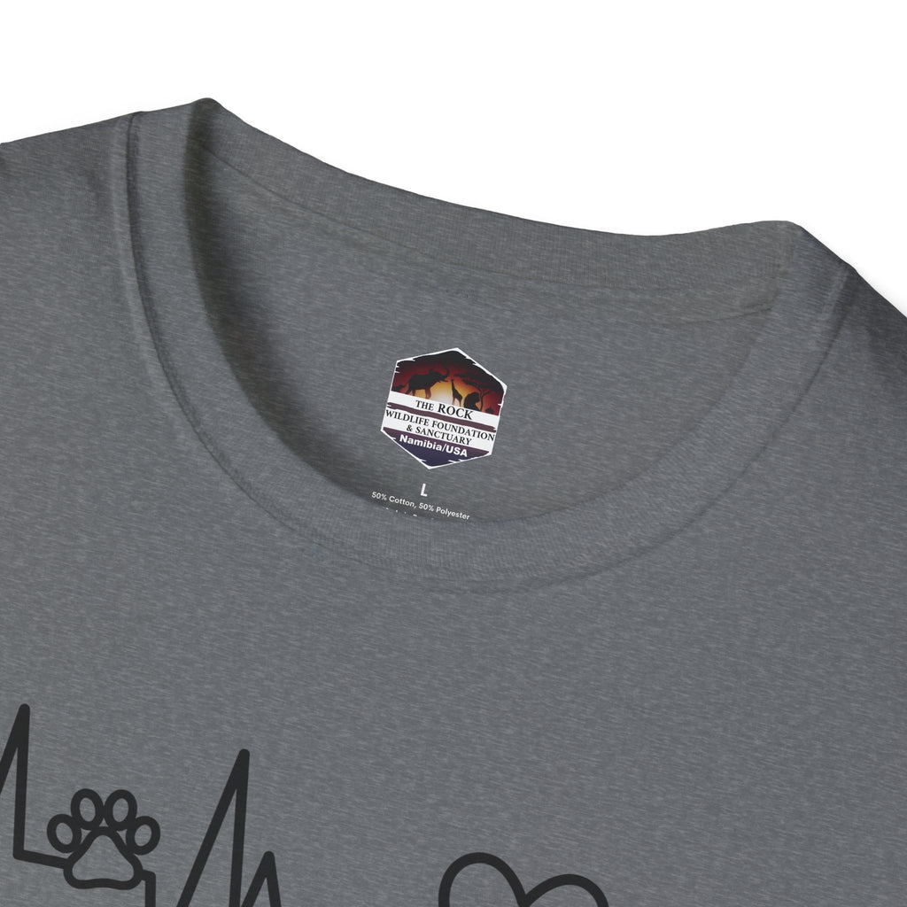 Heartbeat Paw & Heart T-Shirt — Pet Lover EKG Tee