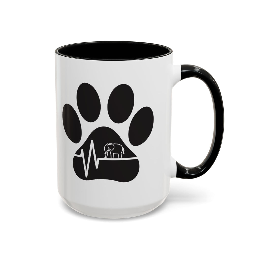 Elephant Paw Coffee Mug — Animal Rescue Heartbeat Accent Mug