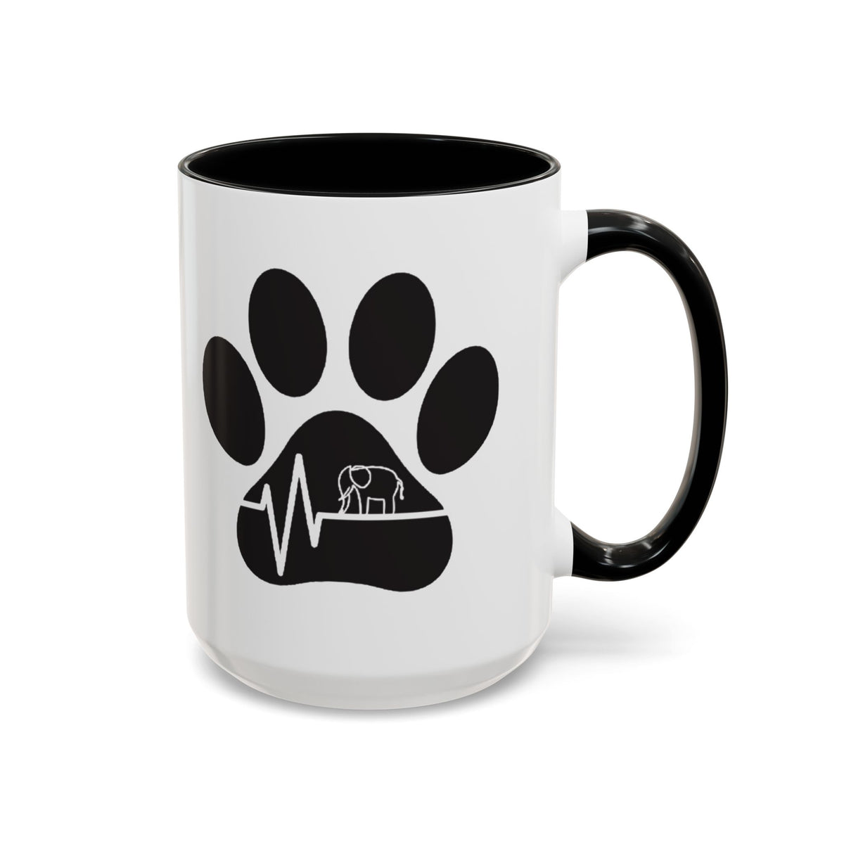 Elephant Paw Coffee Mug — Animal Rescue Heartbeat Accent Mug