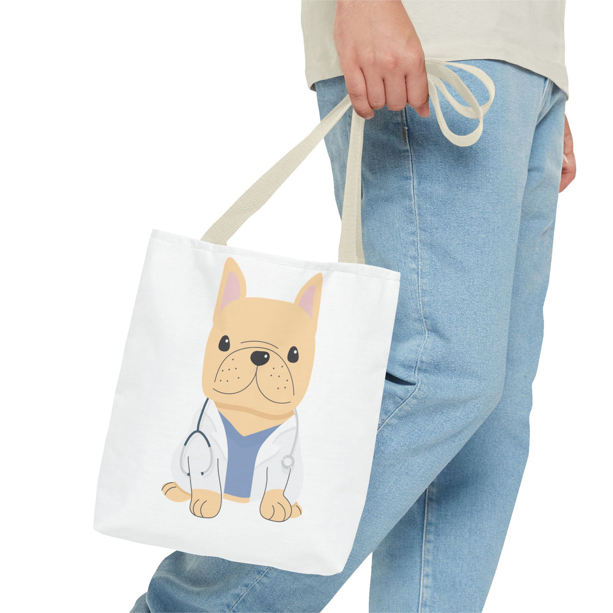 Doctor French Bulldog Tote Bag — Cute Vet Dogtor Canvas Tote