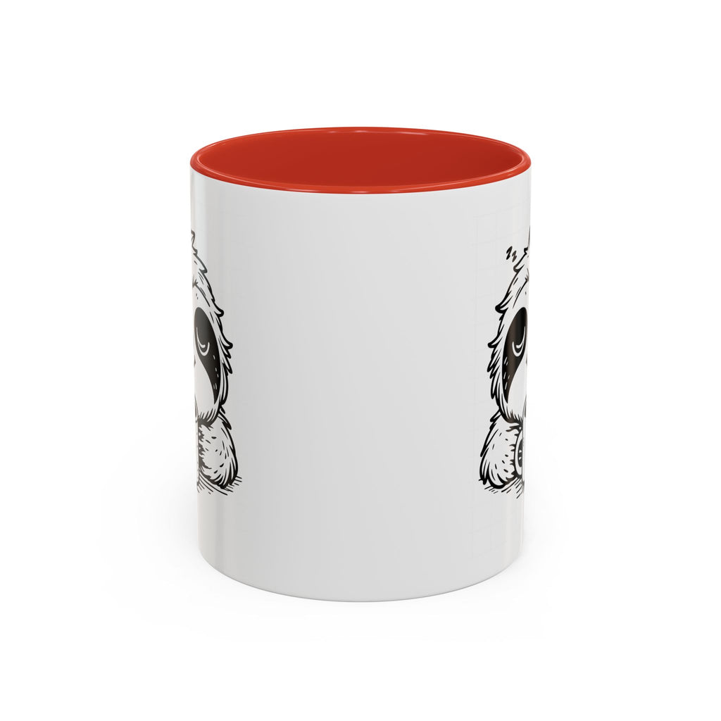 Cute Sloth Coffee Mug (Accent, 11/15oz) — Adorable Cartoon Sloth Holding Coffee Cup