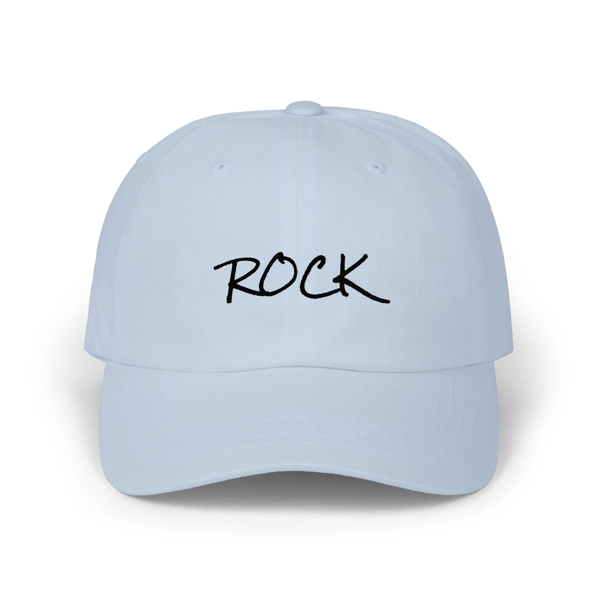 Rock Script Dad Cap — Casual Embroidered Baseball Hat
