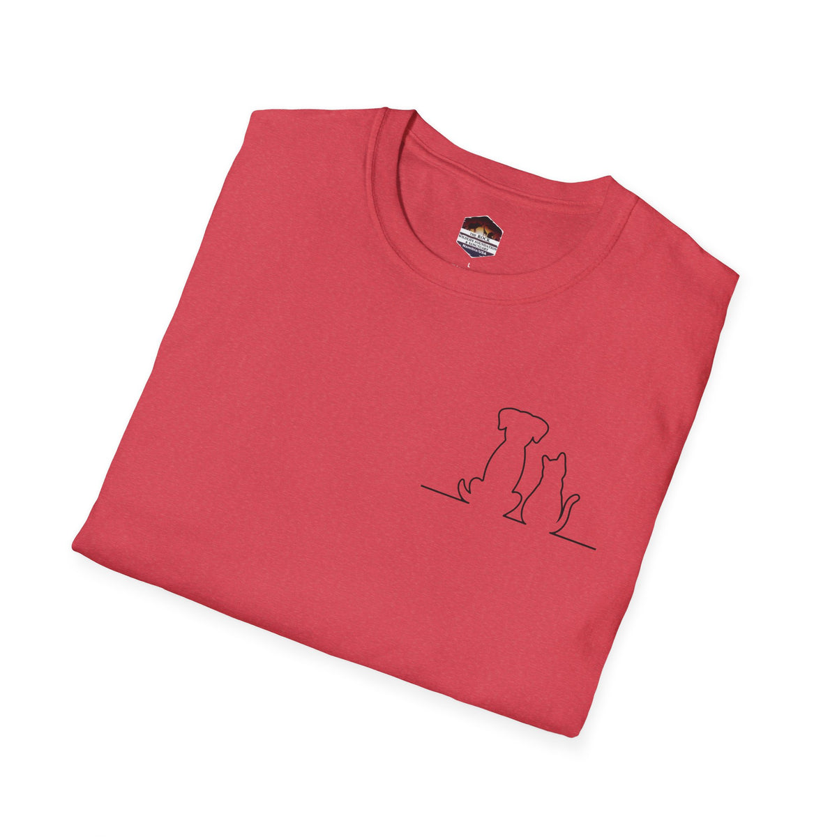 Dog and Cat Outline Tee — Minimal Pet Silhouette T-Shirt