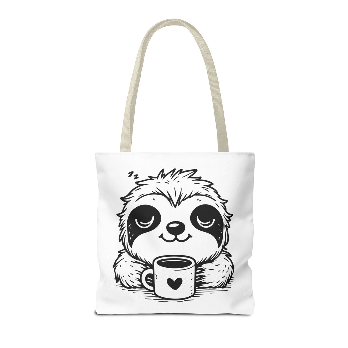Sloth Coffee Tote Bag — Cute Relaxed Sloth Holding Mug