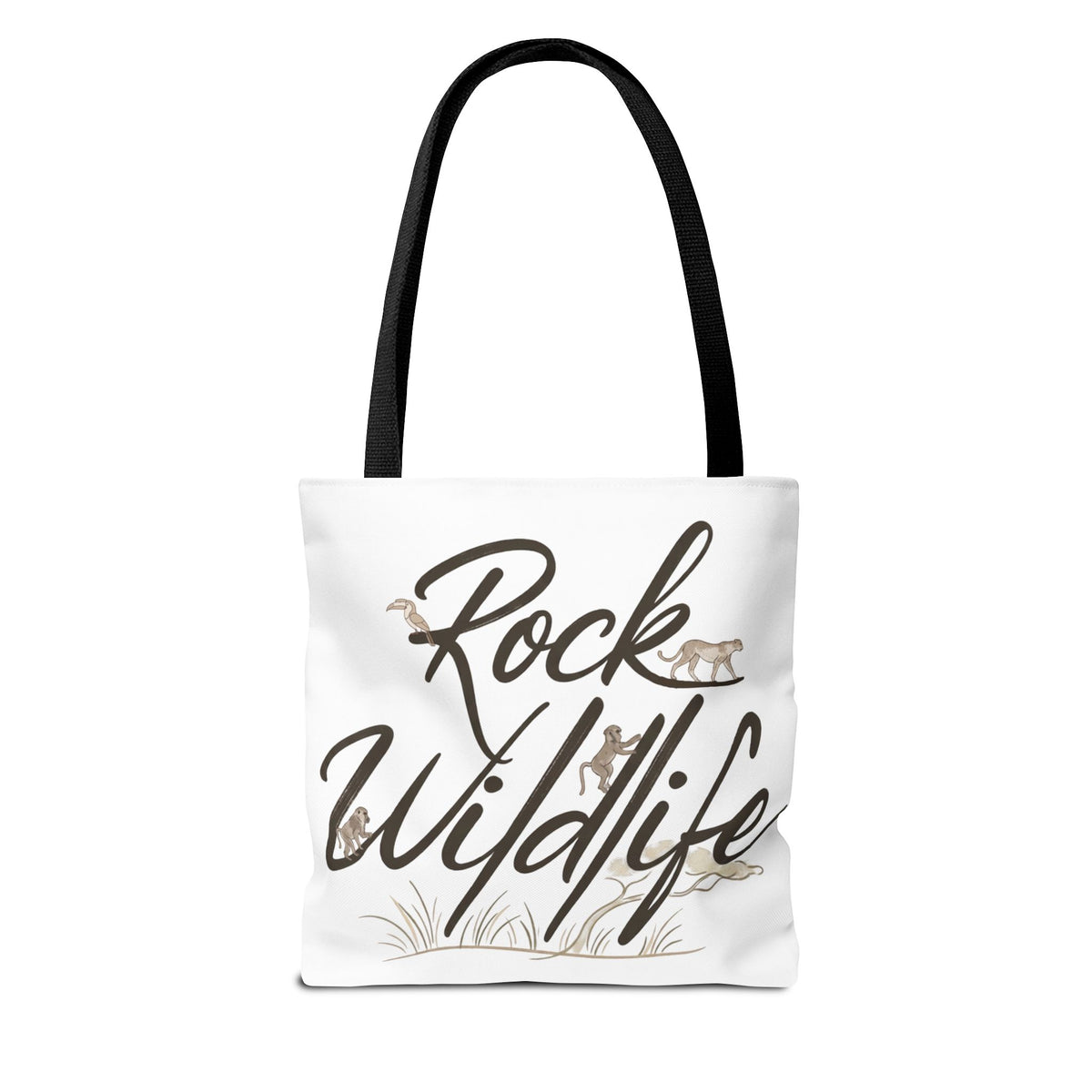 Rock Wildlife Tote Bag — Rustic Nature Animal Print Tote
