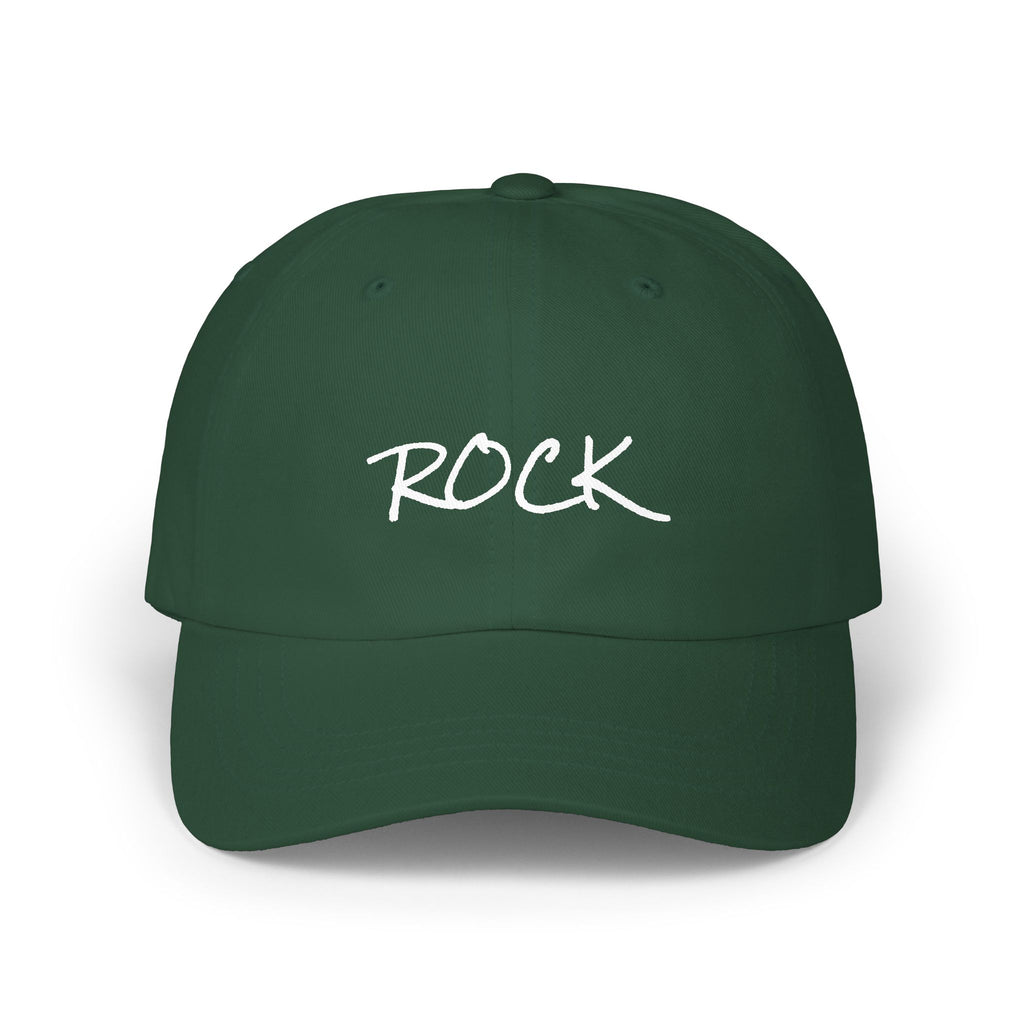 Rock Script Dad Cap — Casual Embroidered Baseball Hat