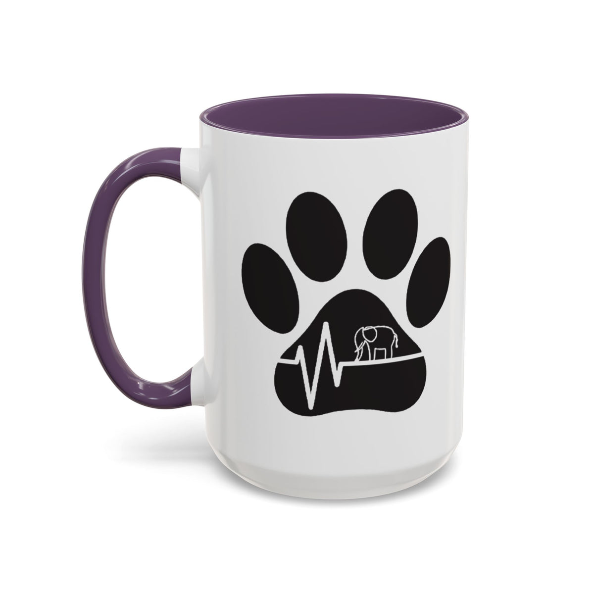 Elephant Paw Coffee Mug — Animal Rescue Heartbeat Accent Mug