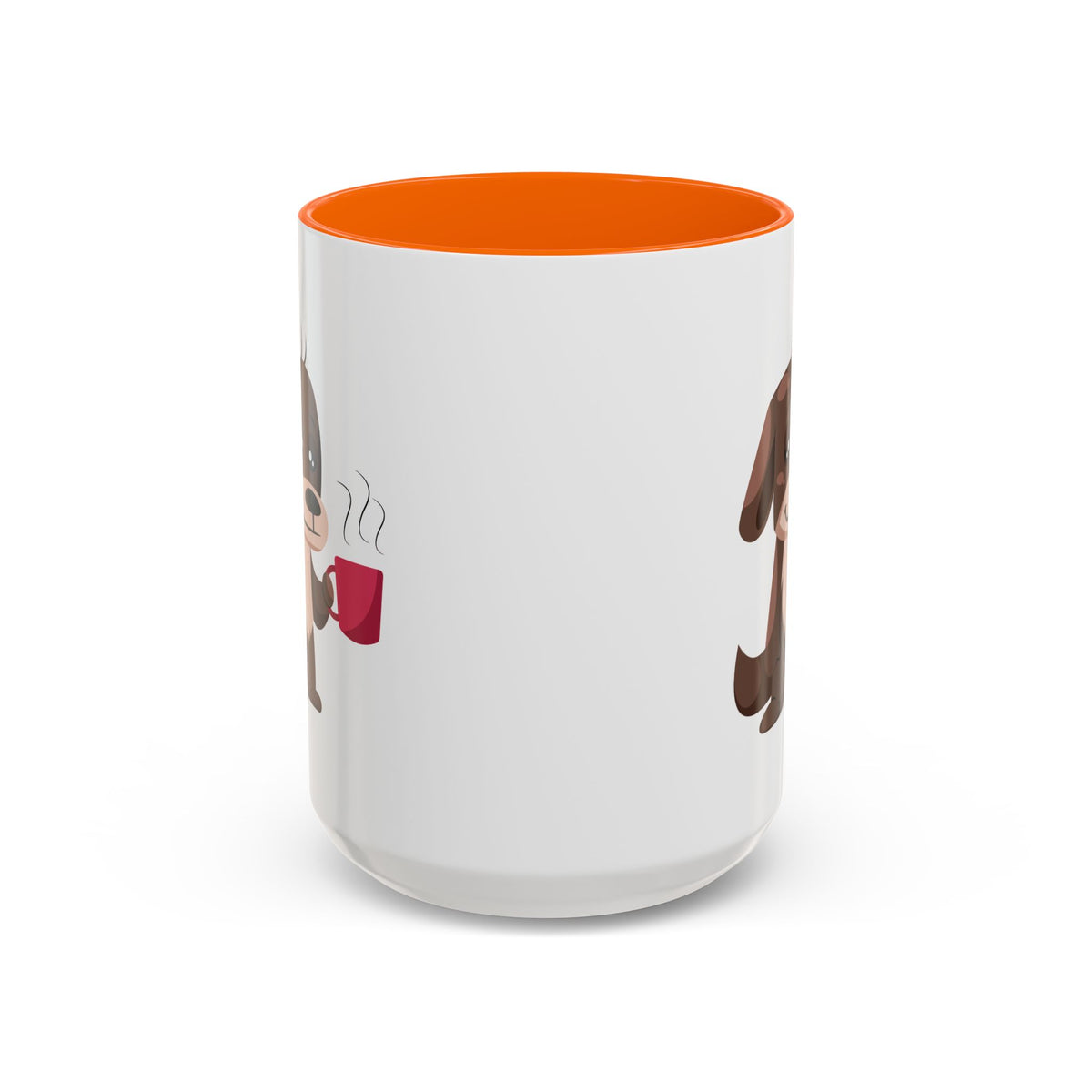 Cute Coffee Dog Mug — Adorable Puppy Holding Coffee Accent Mug (11/15 oz)