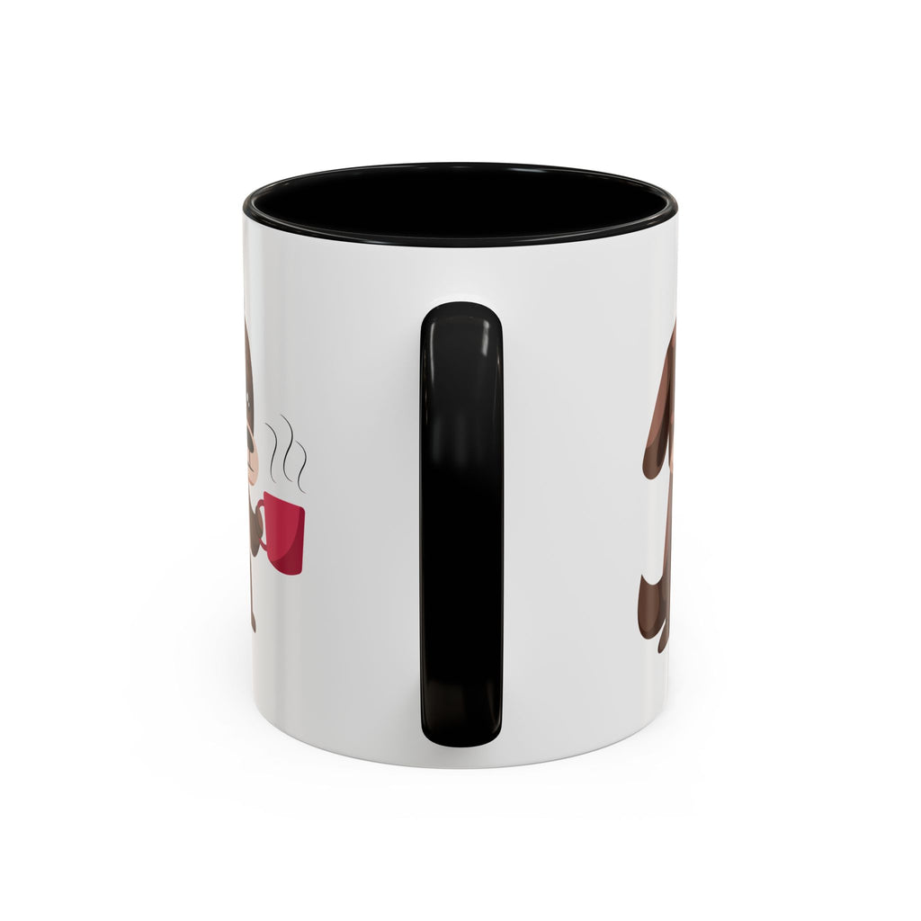 Cute Coffee Dog Mug — Adorable Puppy Holding Coffee Accent Mug (11/15 oz)