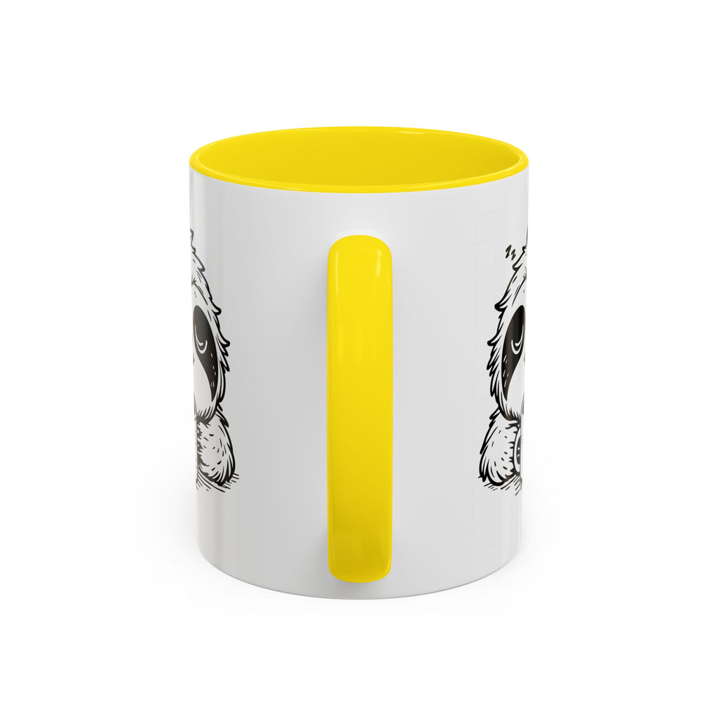 Cute Sloth Coffee Mug (Accent, 11/15oz) — Adorable Cartoon Sloth Holding Coffee Cup