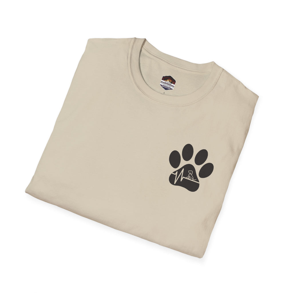 T-Shirt — Paw & Heartbeat EKG Design (Pet Lover Tee)