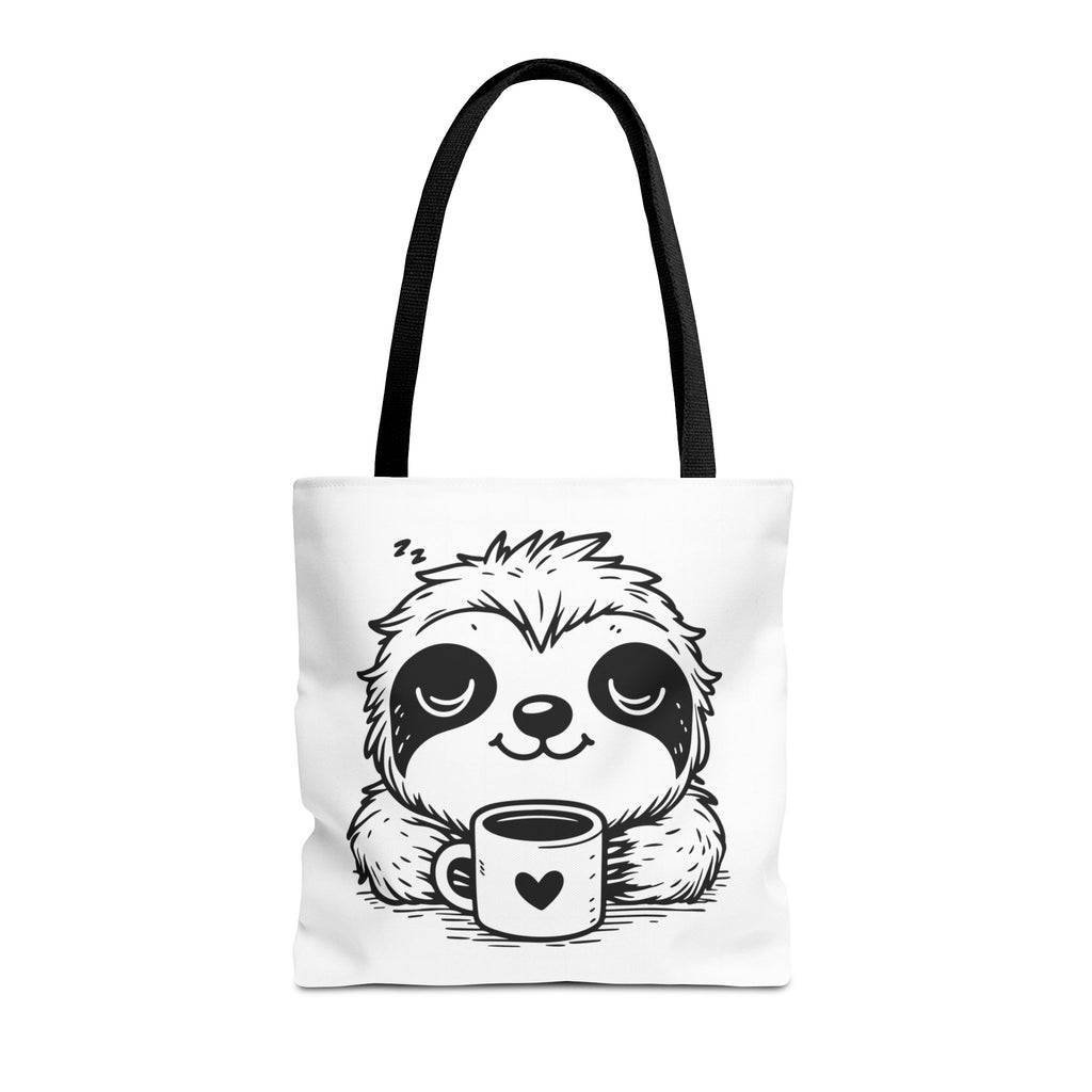 Sloth Coffee Tote Bag — Cute Relaxed Sloth Holding Mug