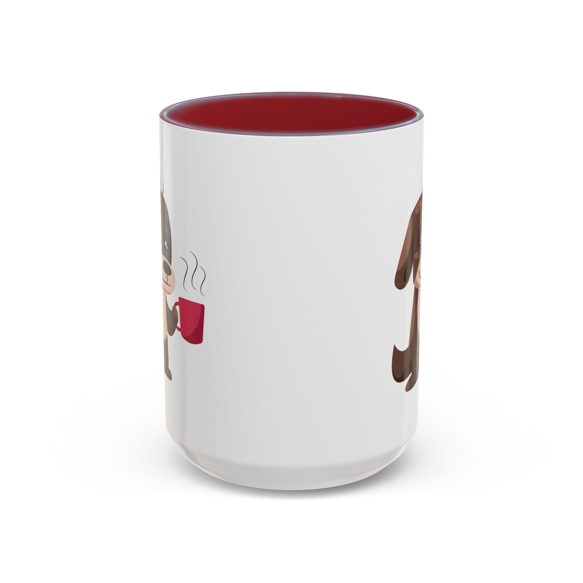 Cute Coffee Dog Mug — Adorable Puppy Holding Coffee Accent Mug (11/15 oz)