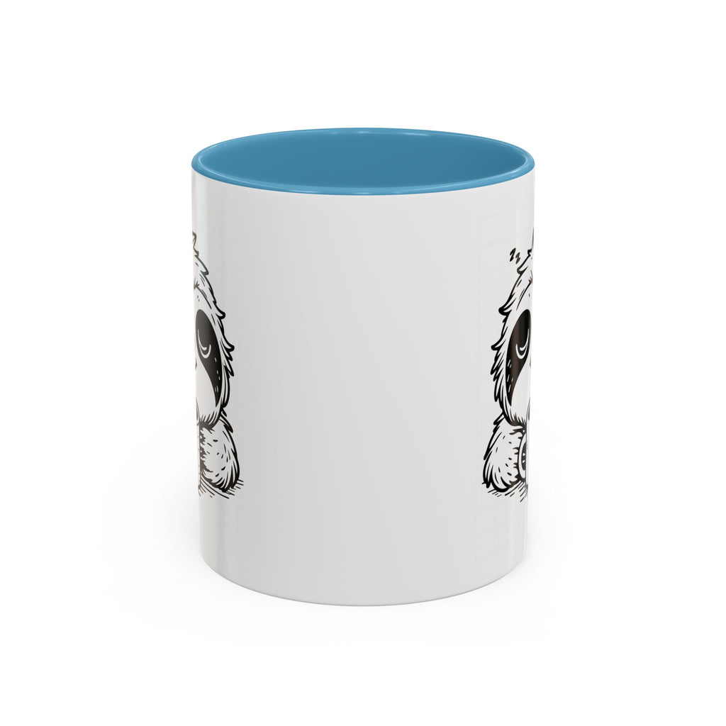 Cute Sloth Coffee Mug (Accent, 11/15oz) — Adorable Cartoon Sloth Holding Coffee Cup