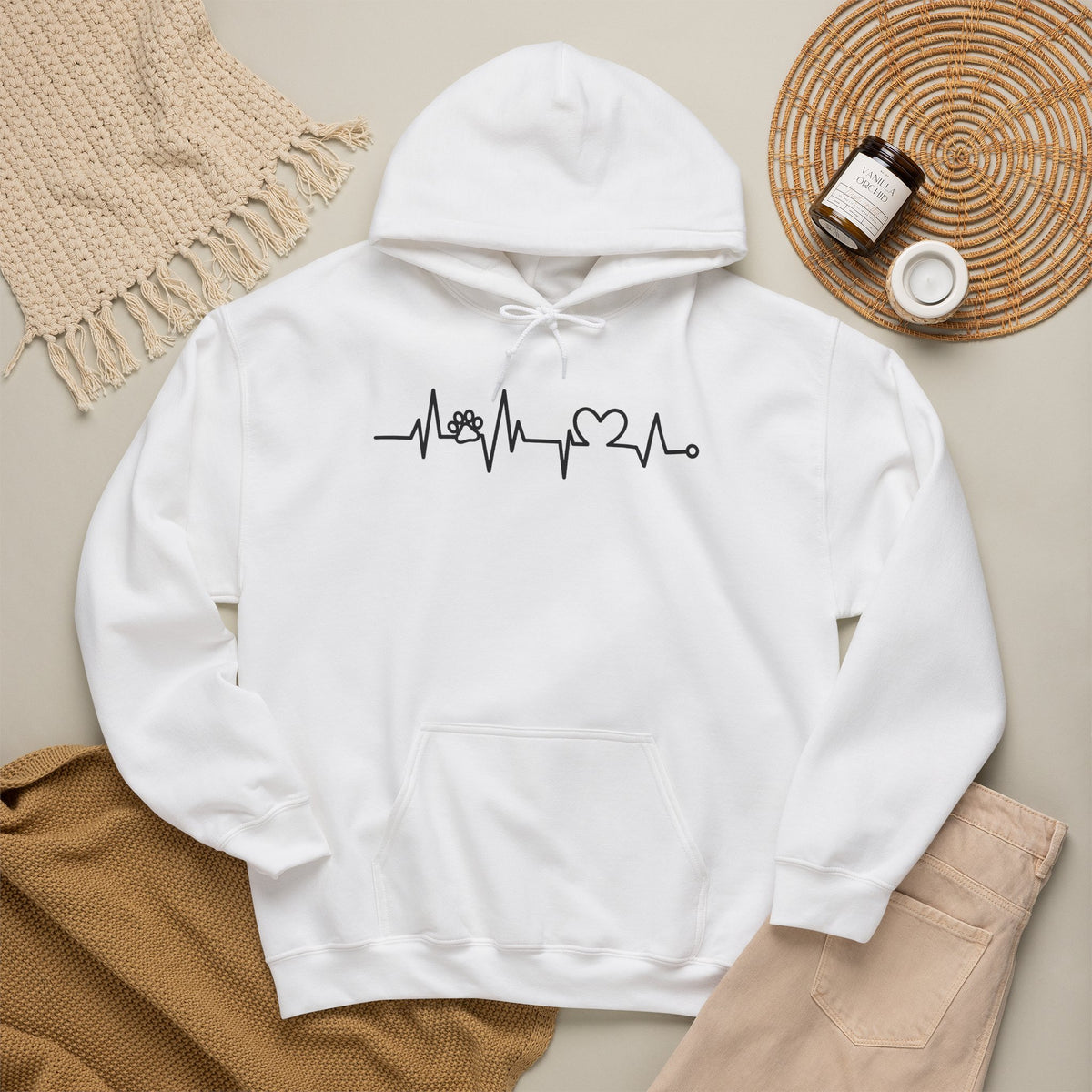 Nurse Heartbeat Hoodie – EKG Pulse with Stethoscope & Heart Graphic