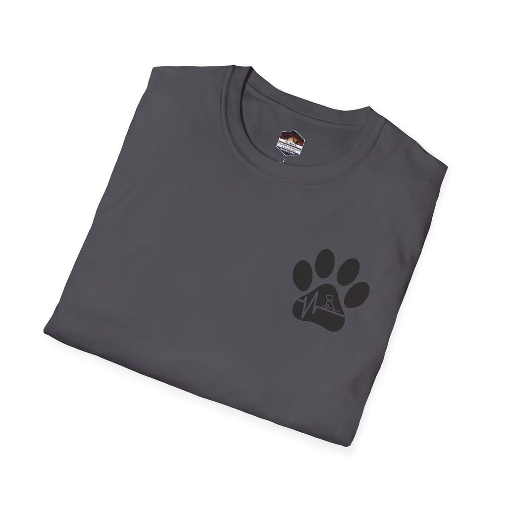 T-Shirt — Paw & Heartbeat EKG Design (Pet Lover Tee)