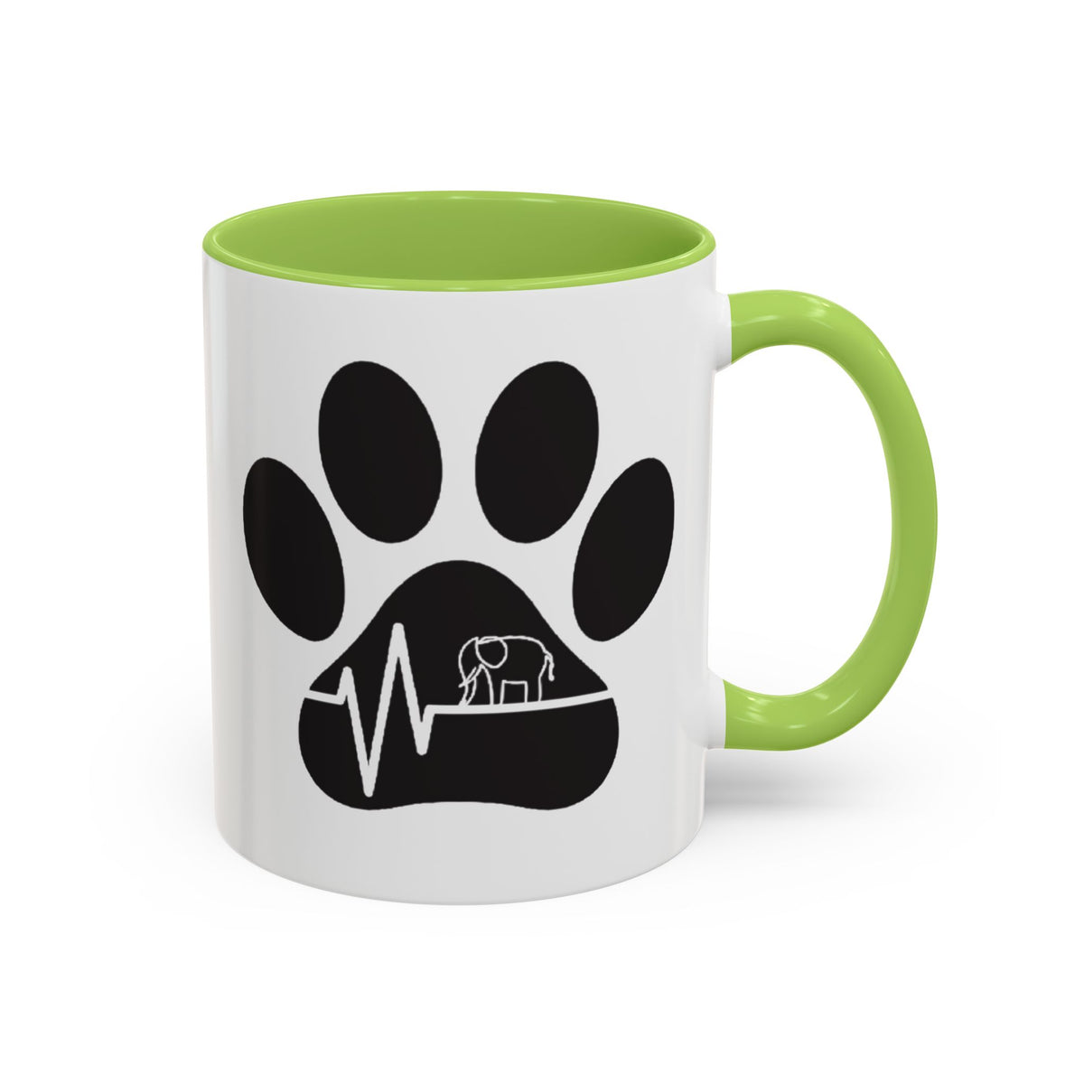 Elephant Paw Coffee Mug — Animal Rescue Heartbeat Accent Mug