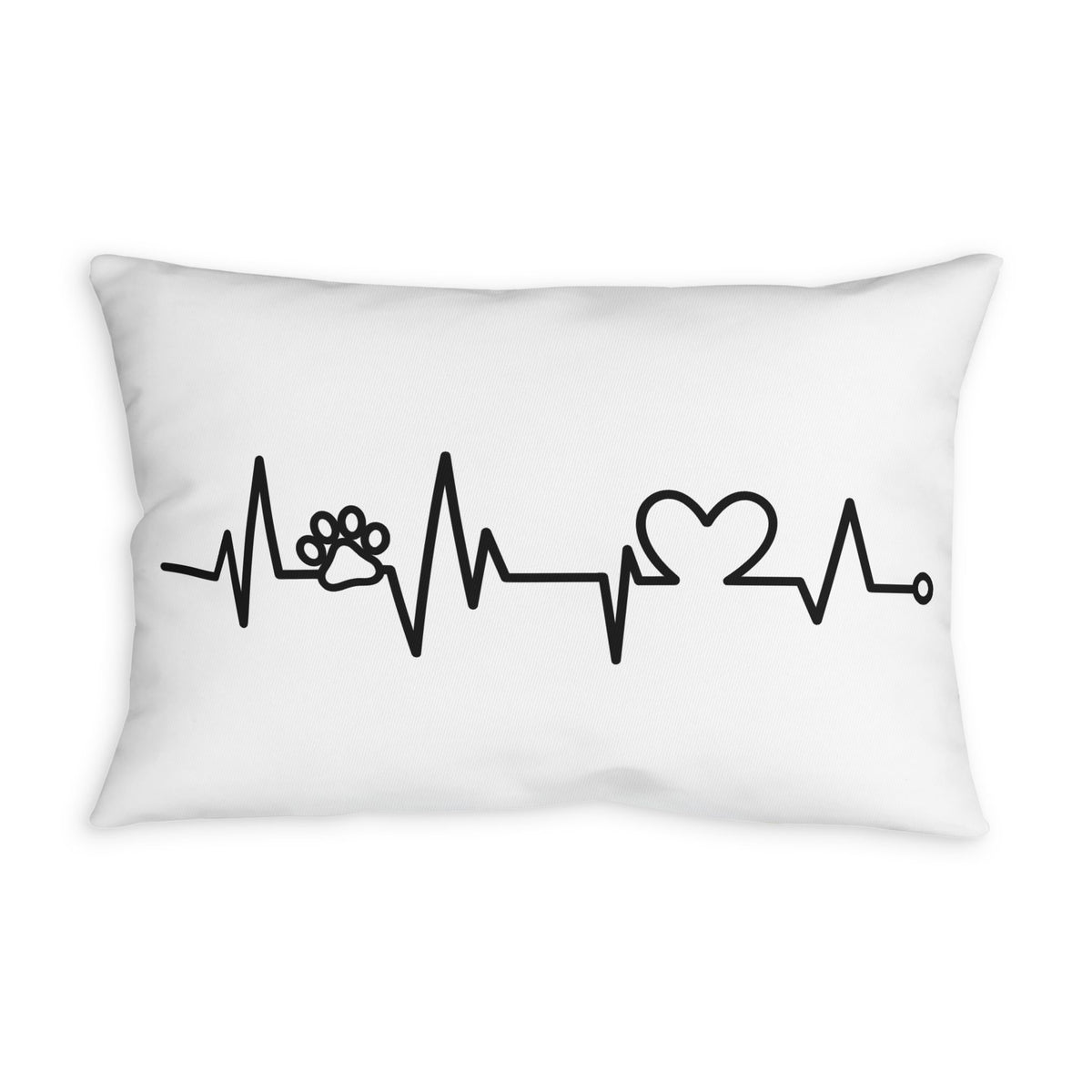 Pet Paw Heartbeat Pillowcase – Animal Lover Decorative Throw Pillow