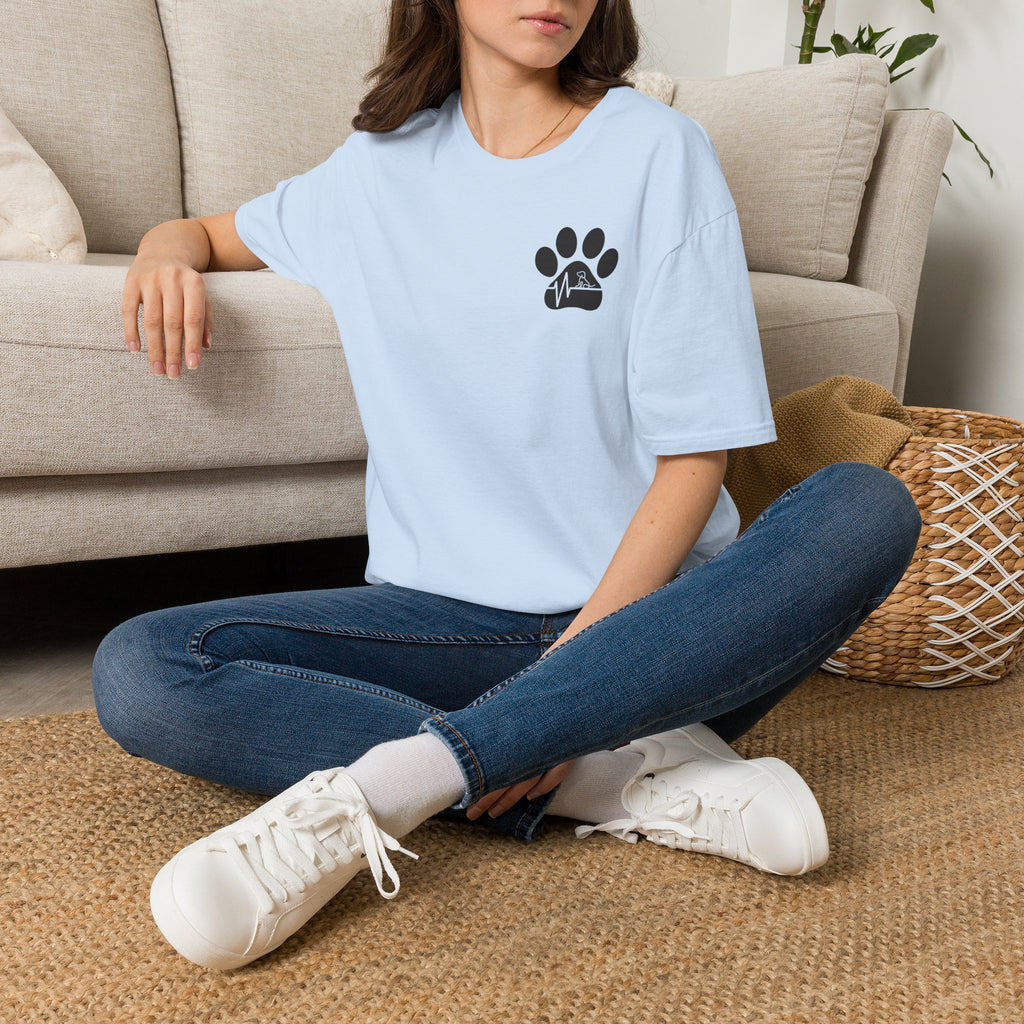 T-Shirt — Paw & Heartbeat EKG Design (Pet Lover Tee)