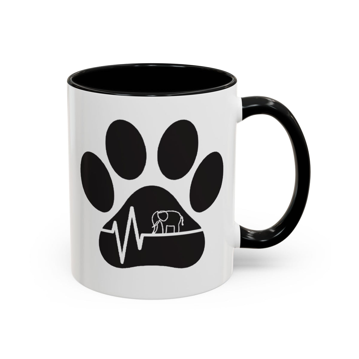 Elephant Paw Coffee Mug — Animal Rescue Heartbeat Accent Mug
