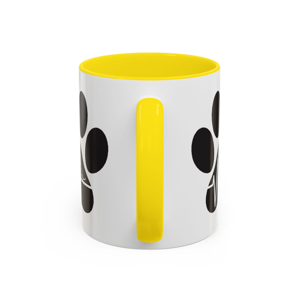 Dog Paw Heartbeat Coffee Mug — Pet Lover Accent Mug (11/15oz)