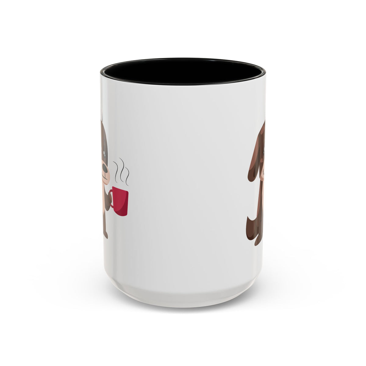 Cute Coffee Dog Mug — Adorable Puppy Holding Coffee Accent Mug (11/15 oz)
