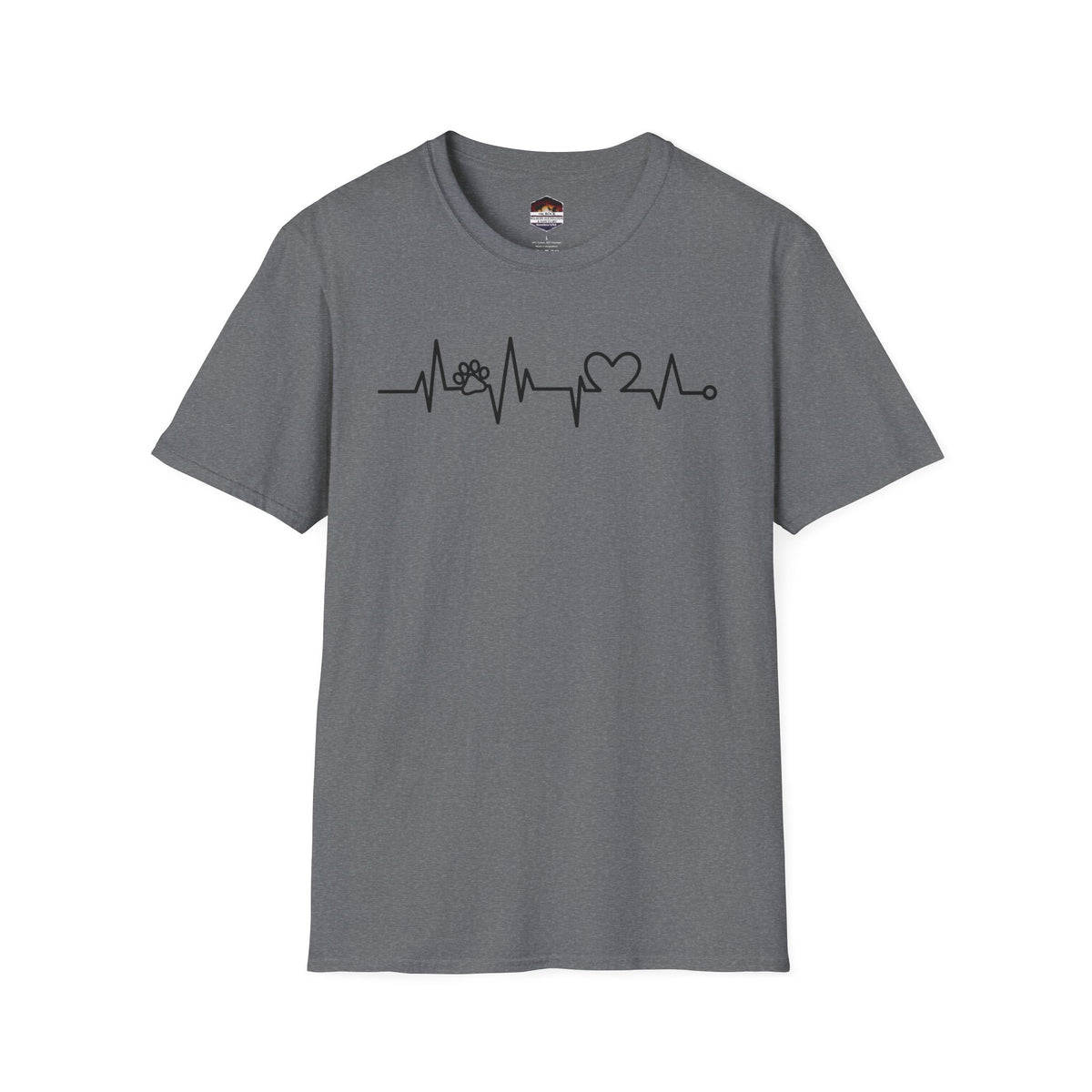 Heartbeat Paw & Heart T-Shirt — Pet Lover EKG Tee