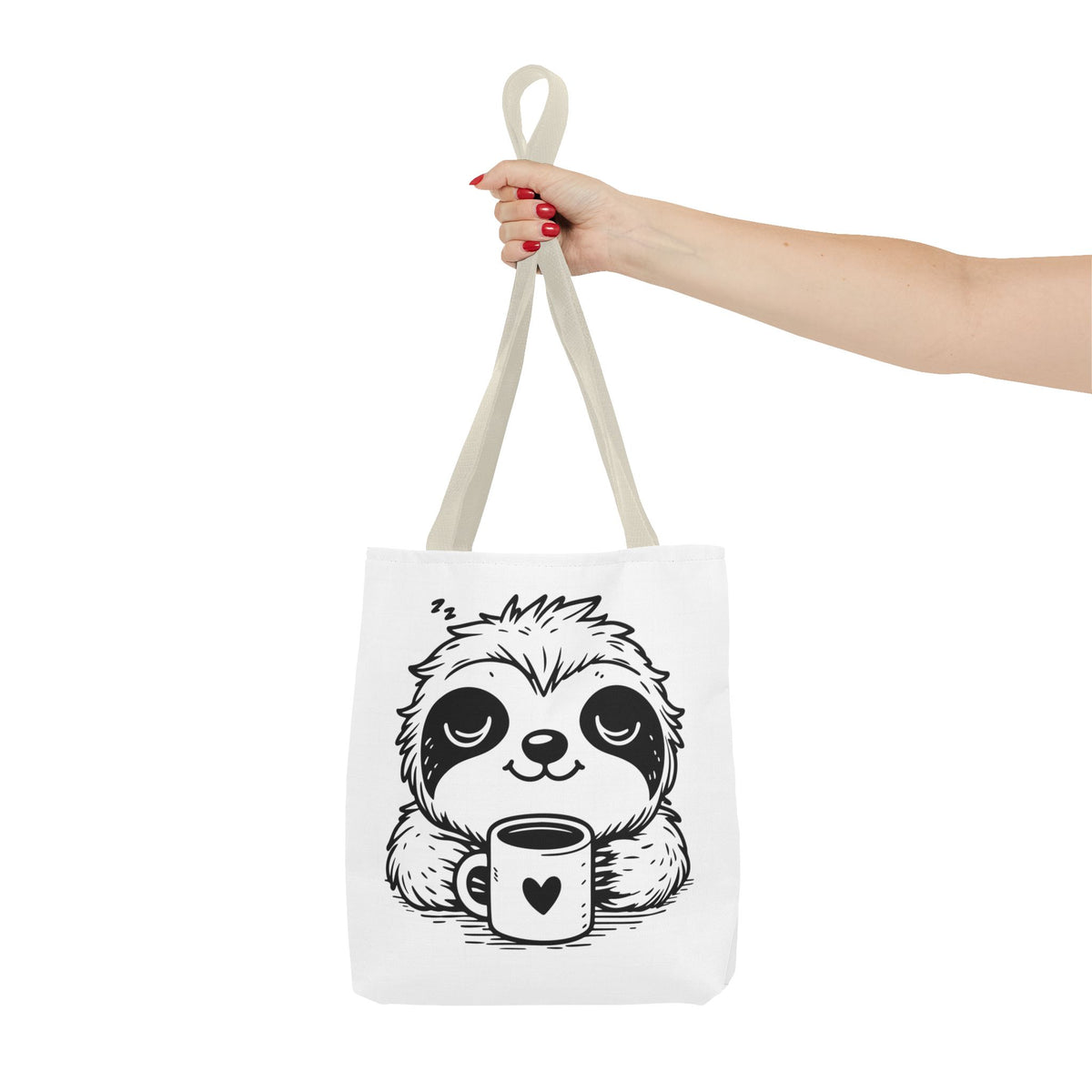 Sloth Coffee Tote Bag — Cute Relaxed Sloth Holding Mug