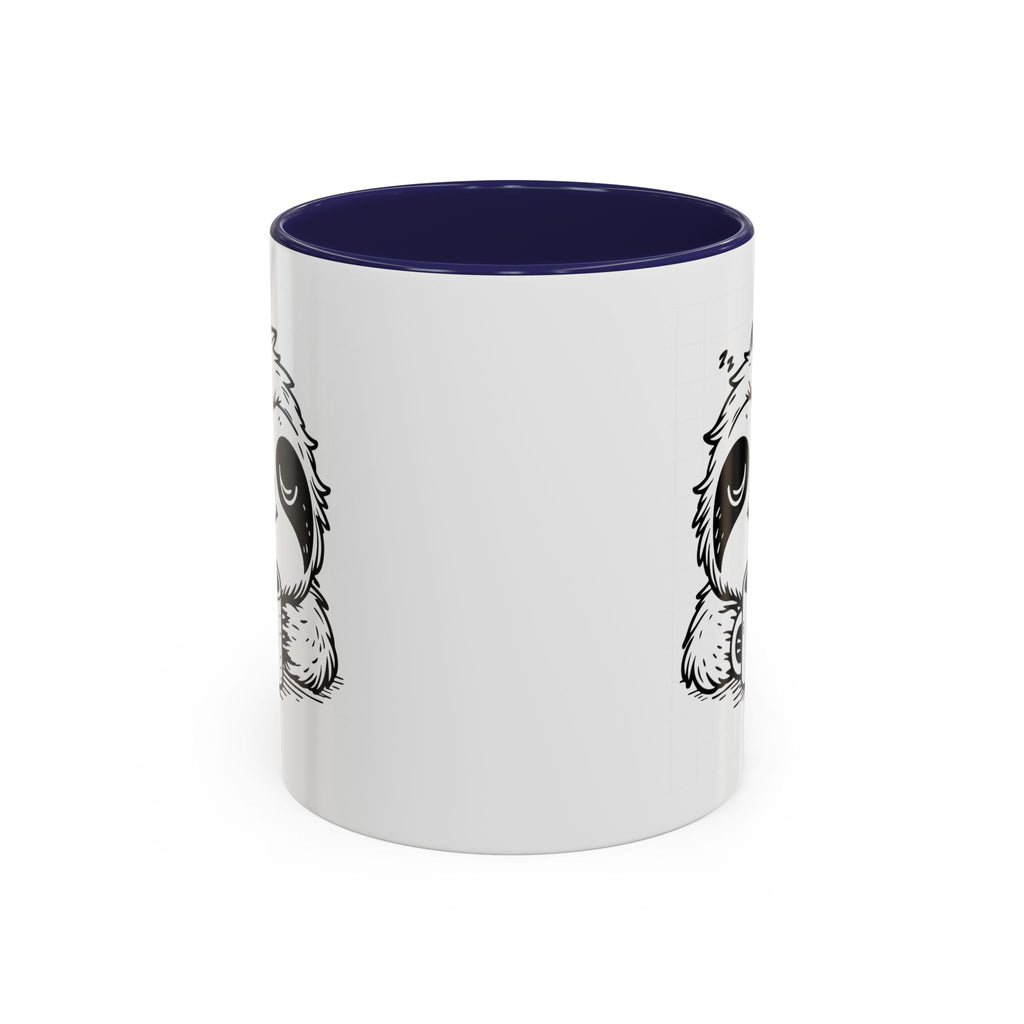 Cute Sloth Coffee Mug (Accent, 11/15oz) — Adorable Cartoon Sloth Holding Coffee Cup