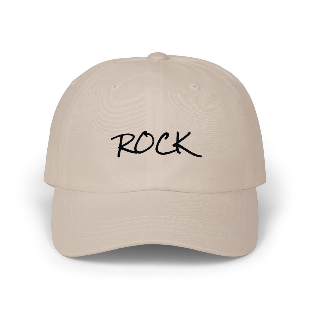 Rock Script Dad Cap — Casual Embroidered Baseball Hat
