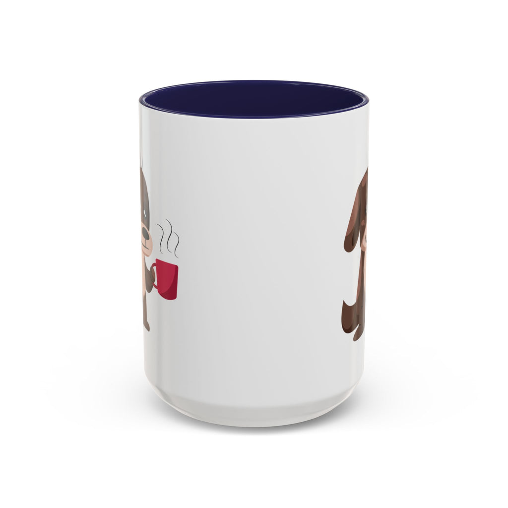 Cute Coffee Dog Mug — Adorable Puppy Holding Coffee Accent Mug (11/15 oz)