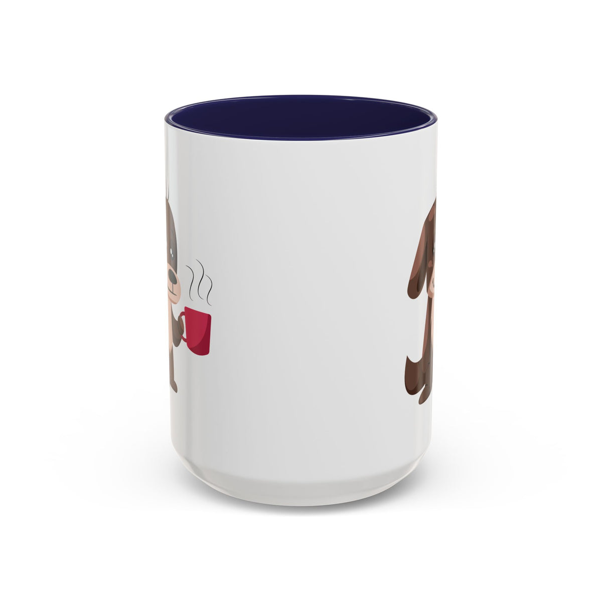 Cute Coffee Dog Mug — Adorable Puppy Holding Coffee Accent Mug (11/15 oz)