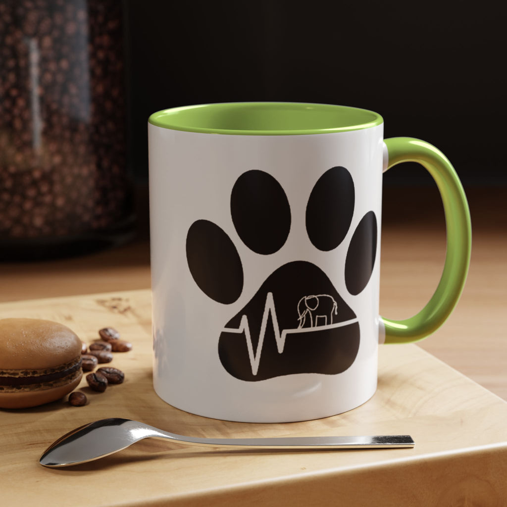 Elephant Paw Coffee Mug — Animal Rescue Heartbeat Accent Mug