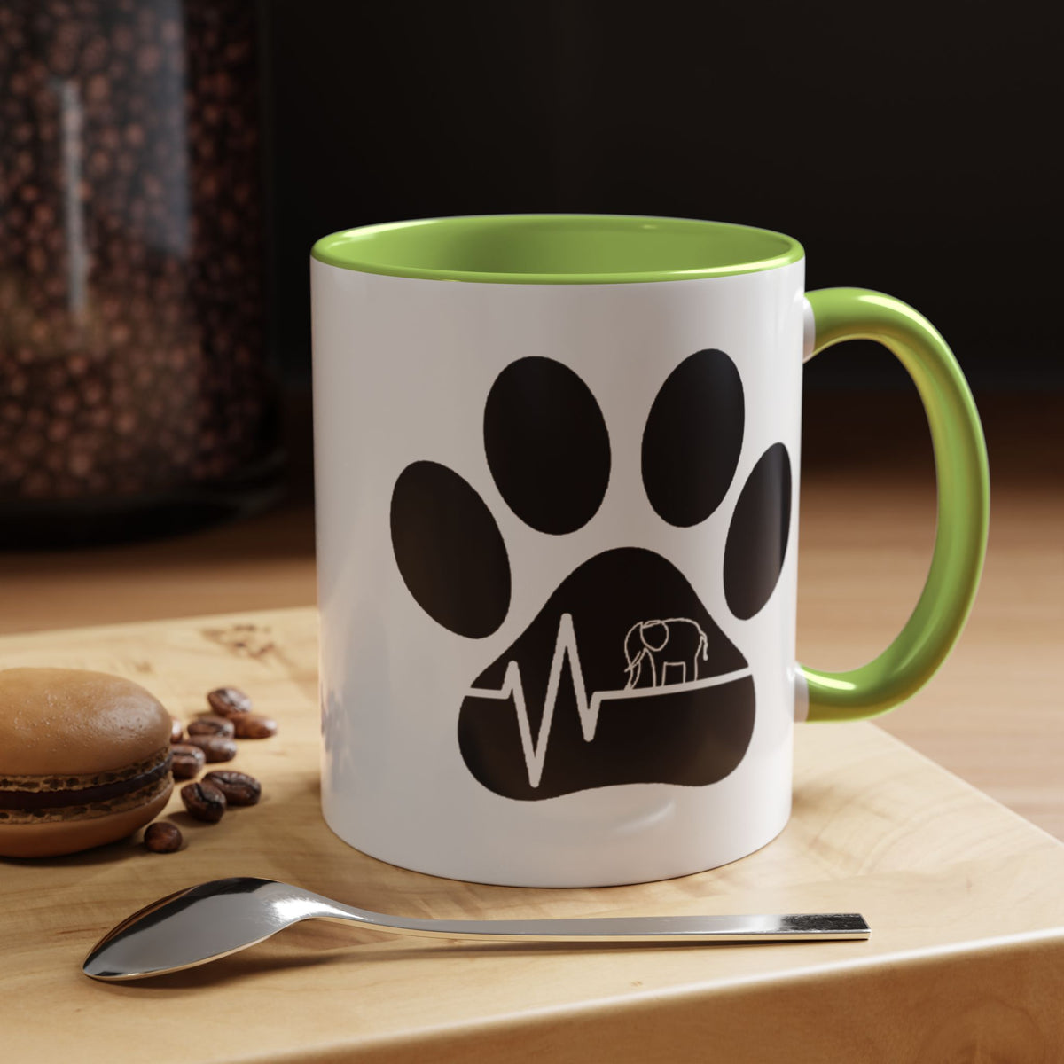 Elephant Paw Coffee Mug — Animal Rescue Heartbeat Accent Mug